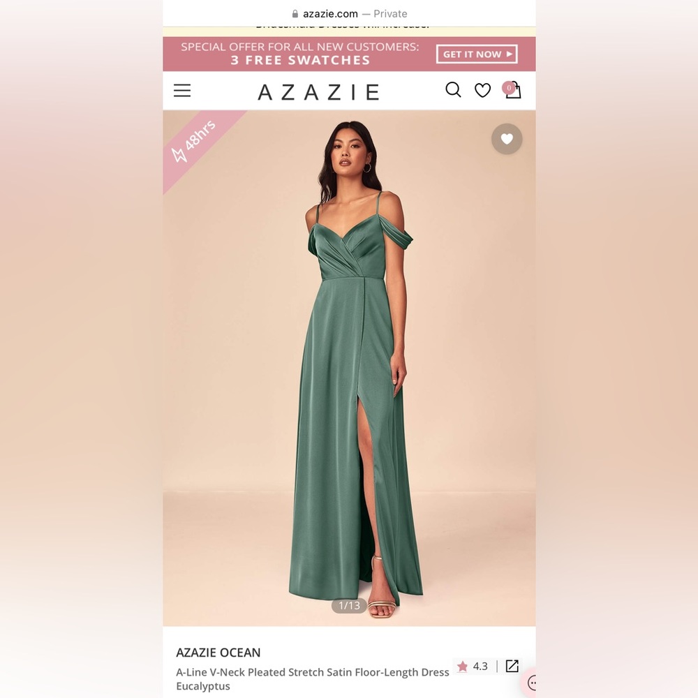 Azazie ocean bridesmaid dress